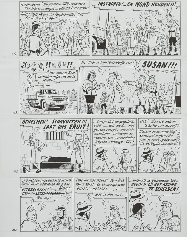 Pom, Piet Pienter en Bert Bibber - Planche originale