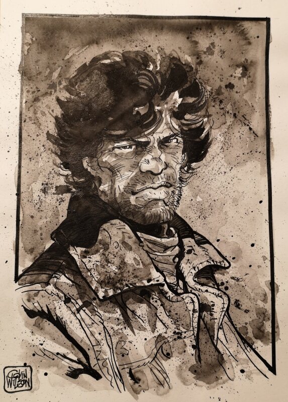 Colin Wilson, Jean Giraud, Portrait de Blueberry - Illustration originale