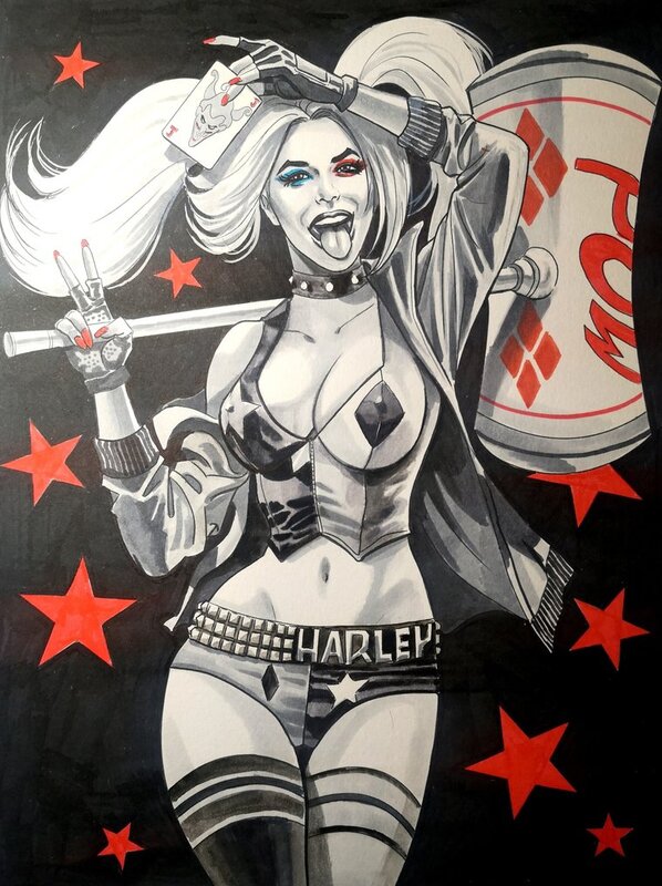 Harley Quinn by Guiseppe Candita - Original Illustration
