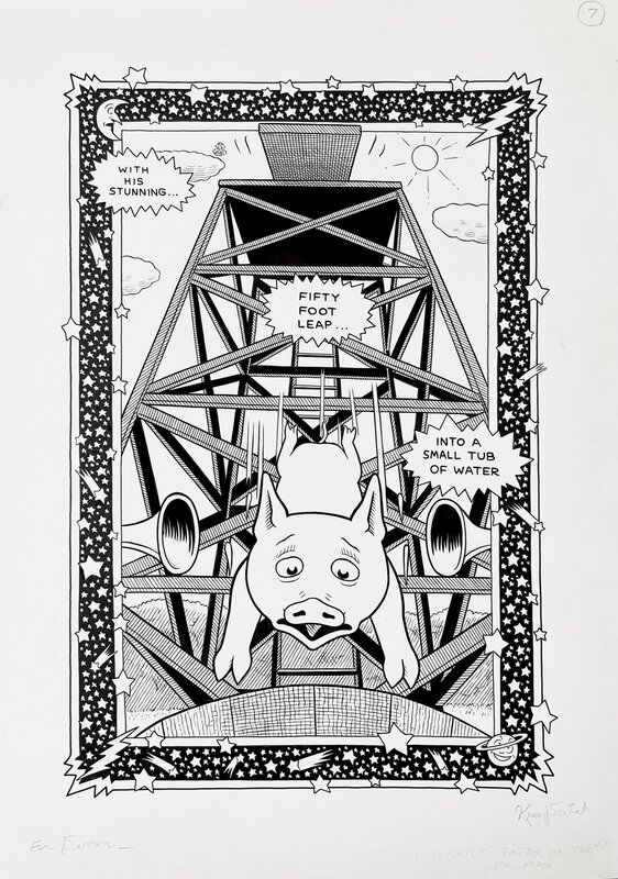 Toby The Flying Pig par Kim Deitch - Planche originale