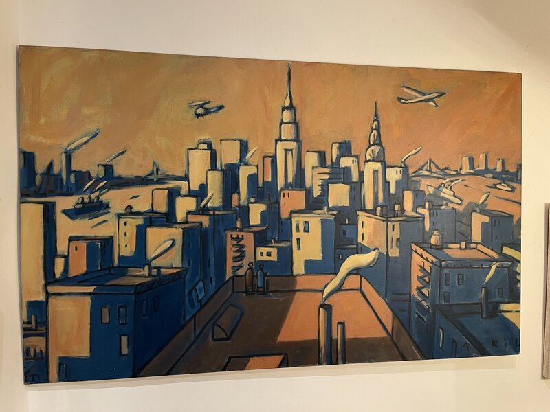 Francois AVRIL NEW YORK GOUACHE SUR TOILE - Original Illustration