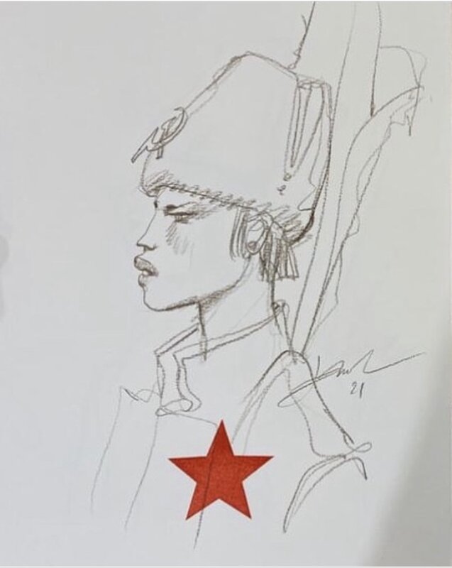 Portrait by Enki Bilal - Original Illustration