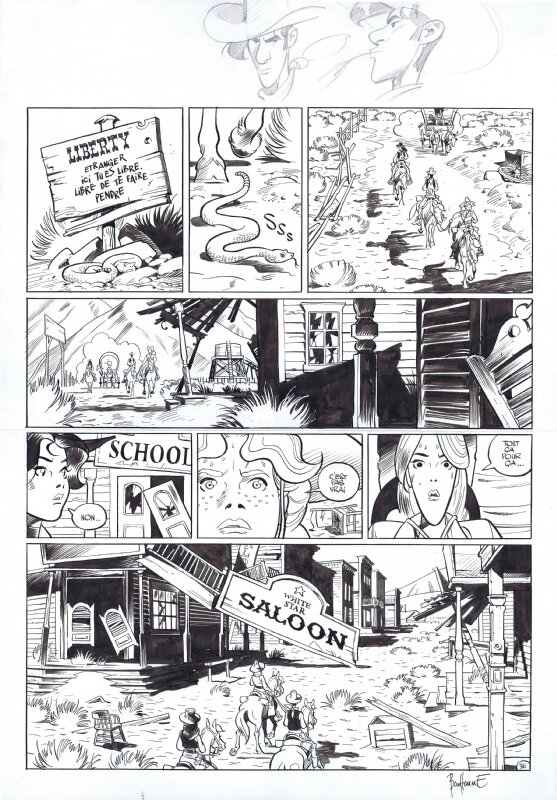 Matthieu Bonhomme, Lucky Luke WANTED Planche 36 - Comic Strip