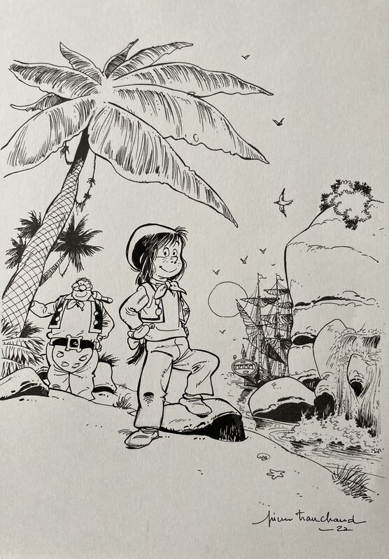Pierre Tranchand, Marine fille de pirate - Original Illustration