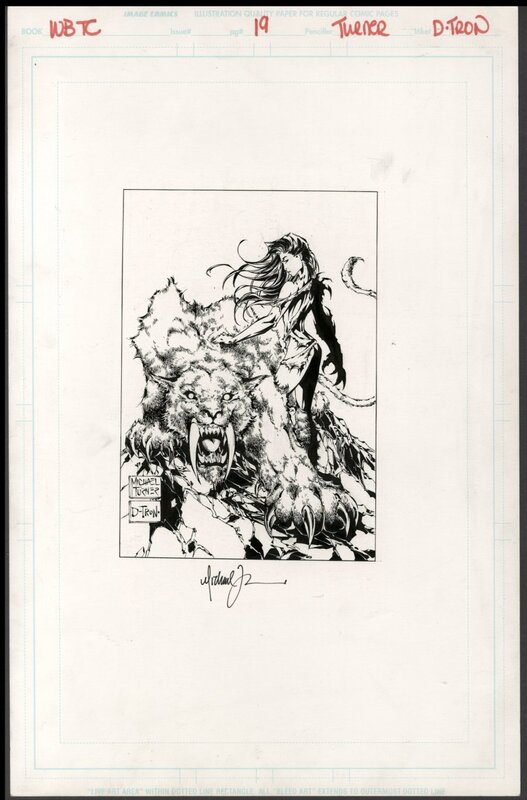 Michael Turner, D-Tron, Witchblade #19 : Prehistoric - Illustration originale