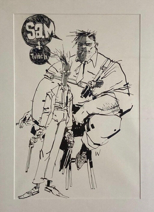 Sam & Twitch by Ashley Wood - Original Illustration