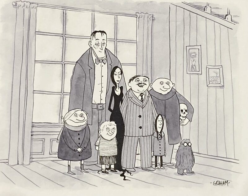 Famille Addams par Graham Annable - Illustration originale
