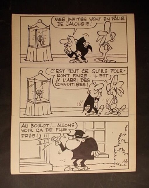 Paul Deliège, Maurice Rosy, Félix, « Félix et le Cabochon », mini-récit n° 297, planche 13, 1965. - Planche originale
