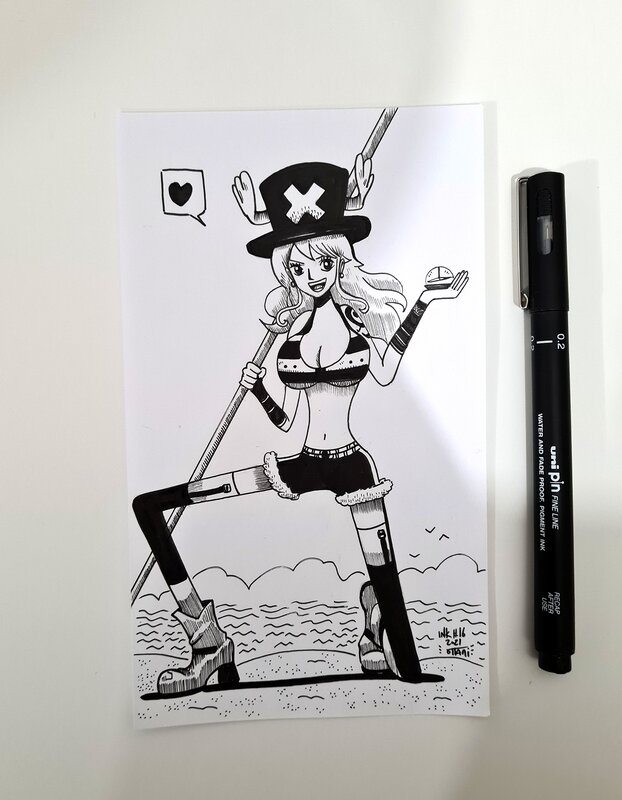 oTTami, Dessin original de l'Inktober 2021 : Nami de One Piece - Illustration originale