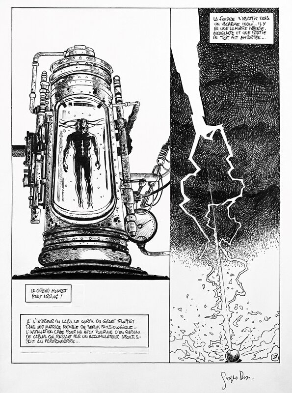 Georges Bess, Frankenstein - diptyque naissance du monstre - Planche originale