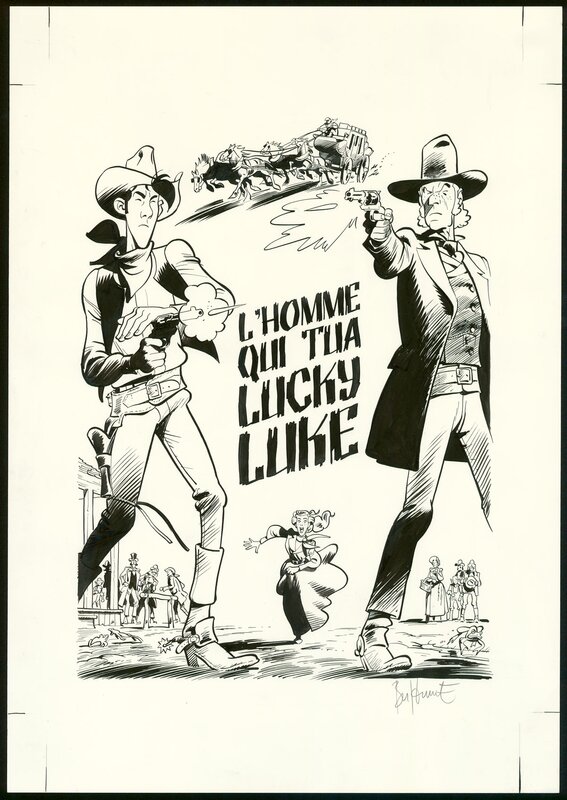 Matthieu Bonhomme, L'homme qui tua Lucky Luke (Luchy Luke vu par...) - Planche originale