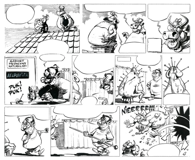 Slawomir Kiełbus, Milkymen et acupuncture :-) - Comic Strip