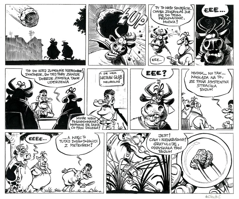 Slawomir Kiełbus, Milkymen et Mućka - À la recherche de la intellect :-) - Planche originale