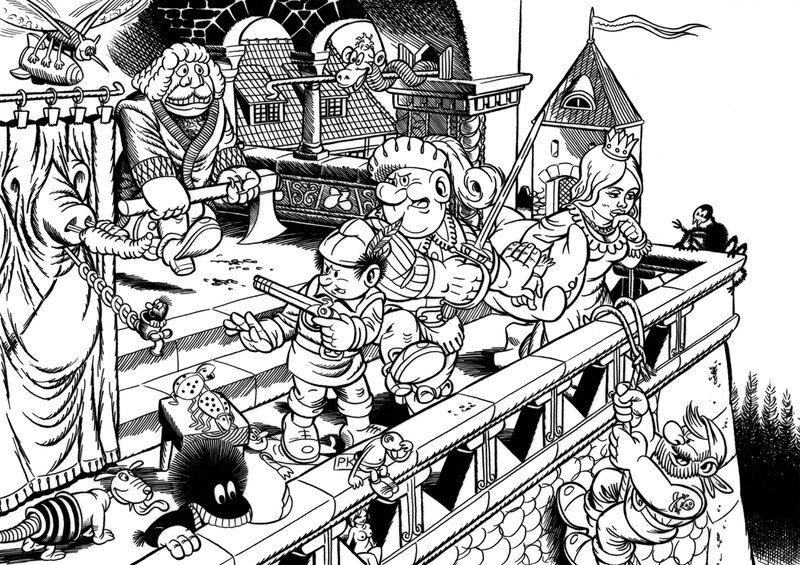 Wojtek Olszówka, Janusz Christa, Kayko et Kokosh et princesse - Original Illustration