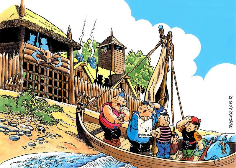 Wojtek Olszówka, Janusz Christa, Kayko et Kokosh rencontre Kajtek et Koko - Illustration originale