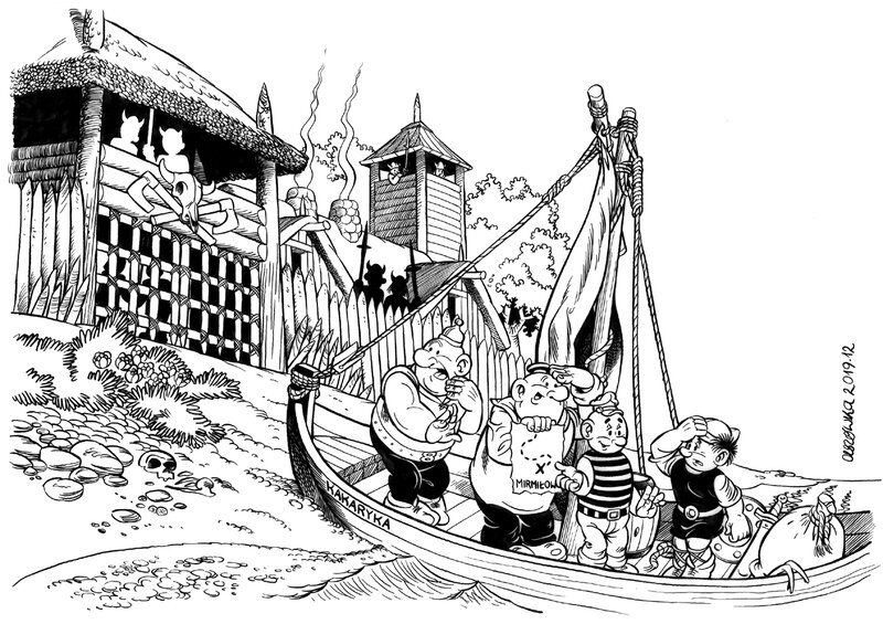 Wojtek Olszówka, Janusz Christa, Kayko et Kokosh rencontre Kajtek et Koko - Original Illustration