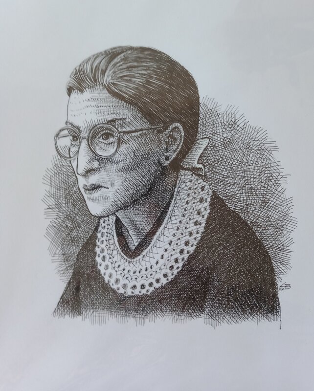 Ruth Bader Ginsburg portrait - Landis Blair - Illustration originale