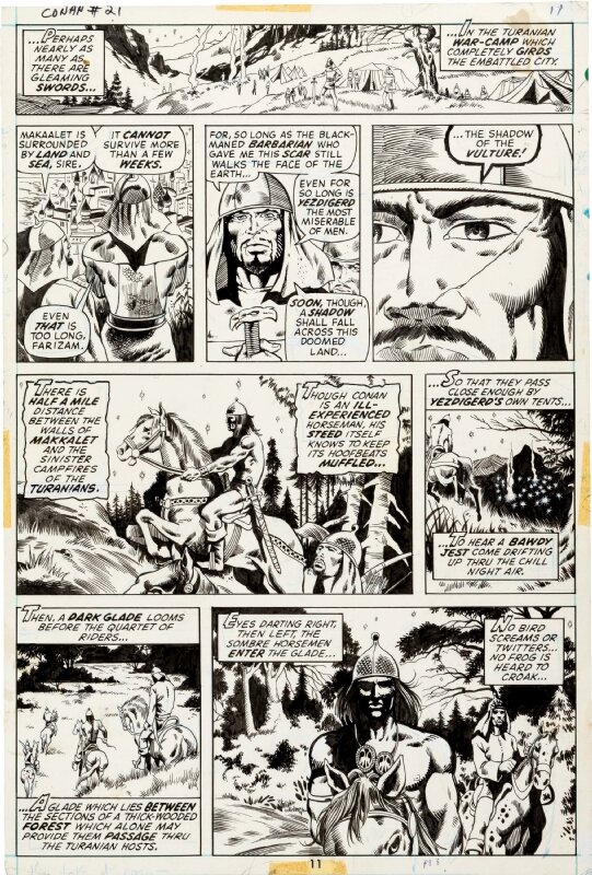 Conan 21 Page 8 par Barry Windsor-Smith, Philip Craig Russell, Val Mayerik, Sal Buscema, Dan Adkins - Planche originale