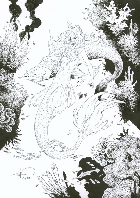 Sirène par Philippe Pellet - Illustration originale
