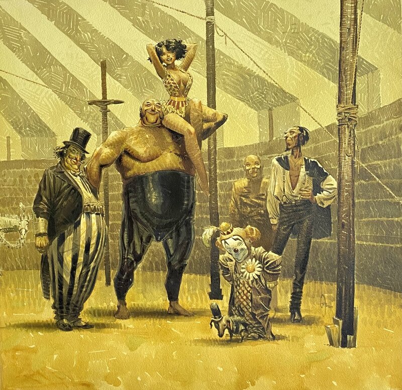 En vente - Jean-Baptiste Andréae, RETRO CIRCUS. couleur directe - Illustration originale