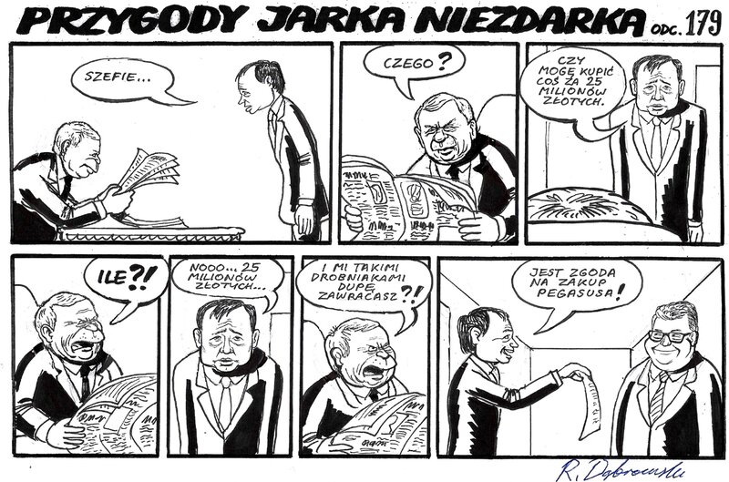 Ryszard Dąbrowski, Les aventures de Jarek le maladroit (Jaroslaw Kaczynski) - Planche originale