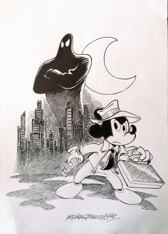Alessandro Gottardo, Mickey et Le Fantôme Noir - Illustration originale