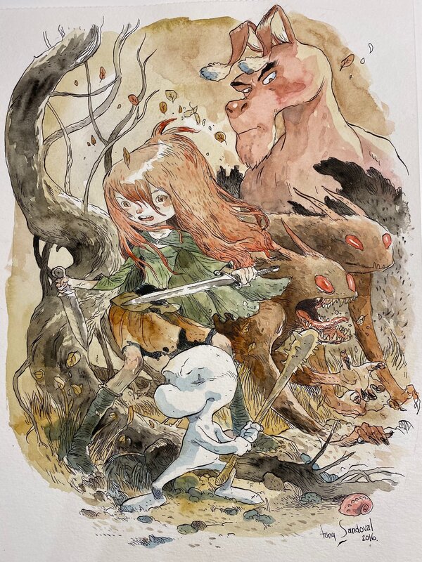 Amazing commission by Tony Sandoval of Bone - Illustration originale