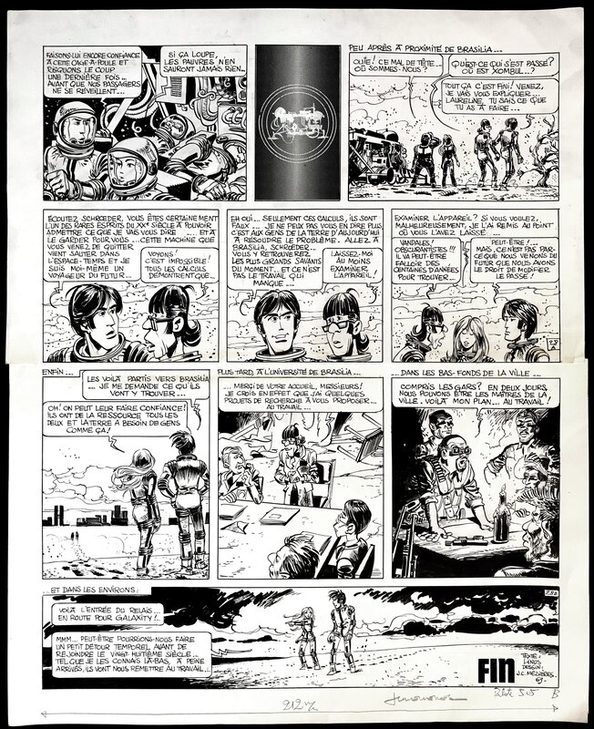 Jean-Claude Mézières, Valerian - T1 Terres en Flammes -  pl 28 ( final page ) - Planche originale