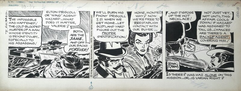 Frank Robbins, Johnny Hazard, strip original 3-3 - Planche originale