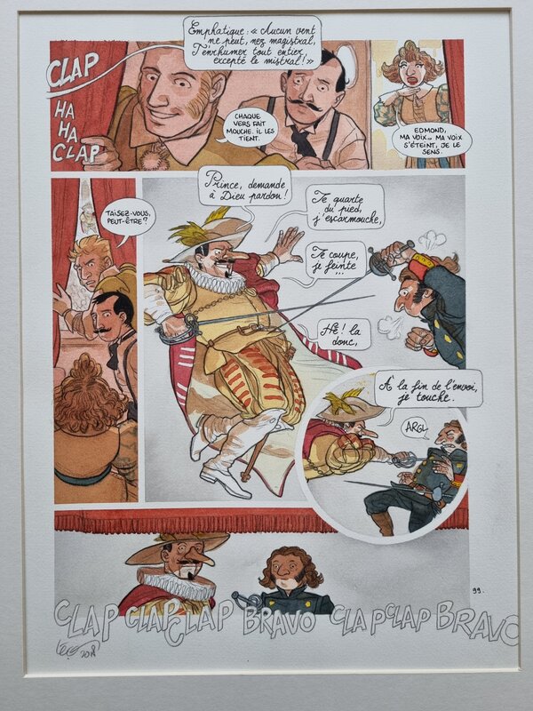Léonard Chemineau, Edmond - Cyrano de Bergerac - le duel - planche en couleurs - Comic Strip
