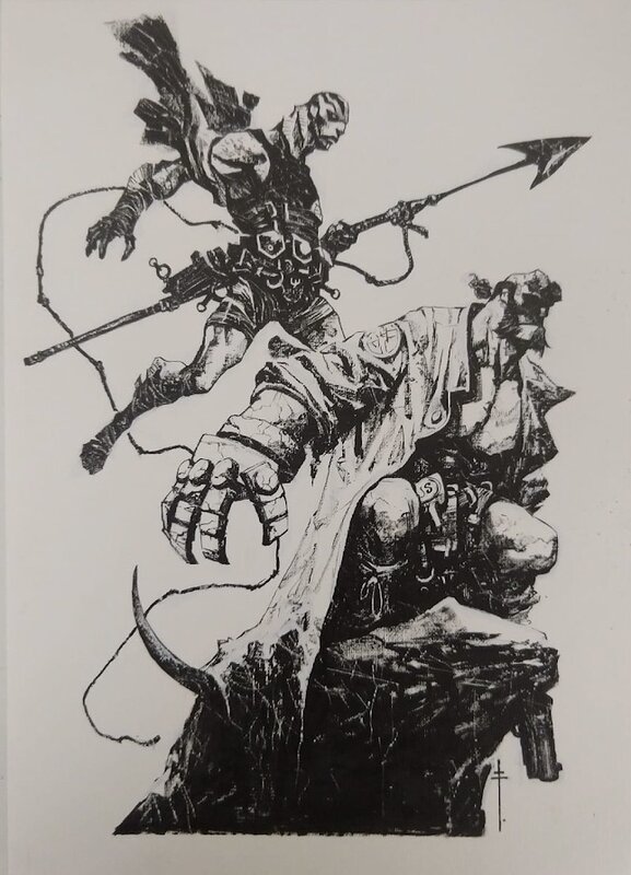 Sebastian Fiumara Hellboy and Abe Sapien - Illustration originale