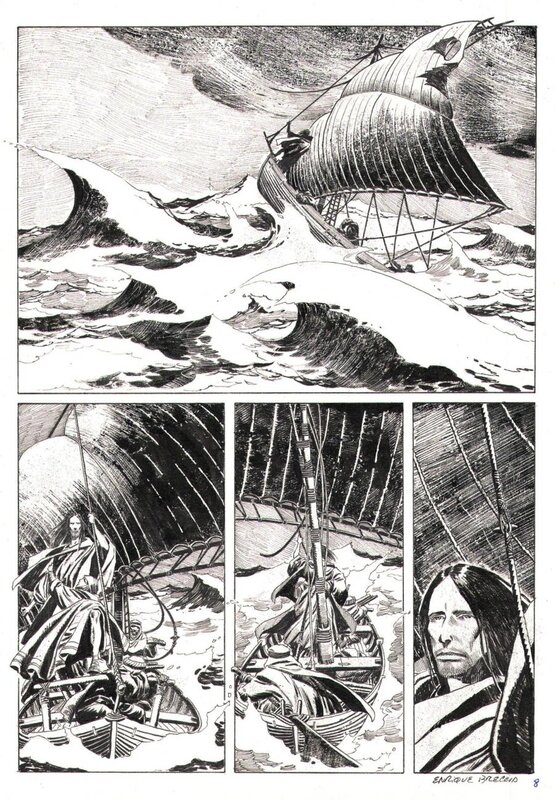 En vente - Breccia Enrique, Golgotha, Tome 1, L'arène des maudits, planche n°8, 2021. - Planche originale