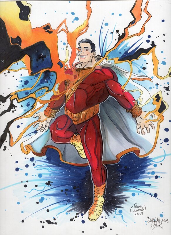 Peter Clinton, Cassidy Rae, Captain Marvel / Shazam - Illustration originale