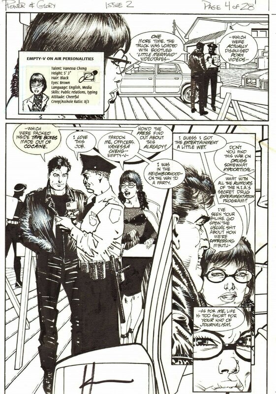 Howard Chaykin, Power&glory #3, page n.4 - Illustration originale