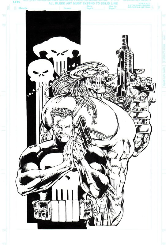 Bryan Hitch, Punisher-Death's HEAD unpublished cover - Couverture originale