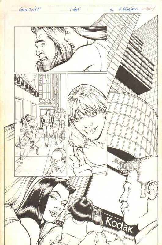 Kevin Maguire, Karl Story, Gen 13/Fantastic Four -One Shot page n.2 - Planche originale