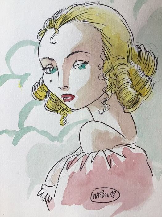 Jean-Luc Masbou, De Cape et de Crocs - Dessin original de Séléné - Illustration originale