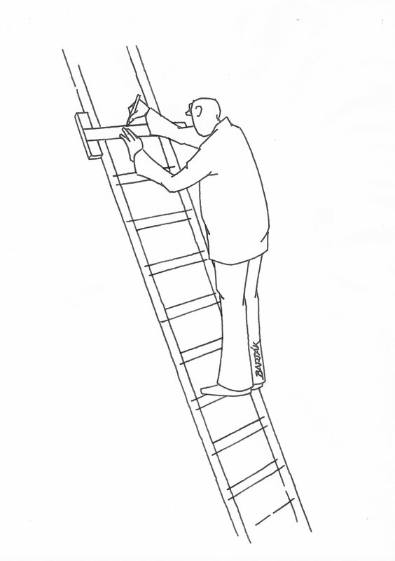 Ladder by Miroslav Bartak - Original Illustration