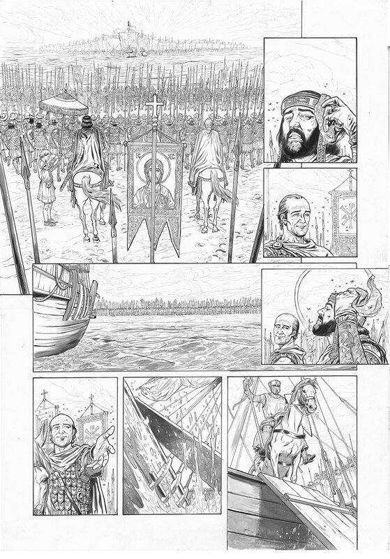 En vente - Dan Ianos, La Croix sanglante T2 planche 40 - Planche originale