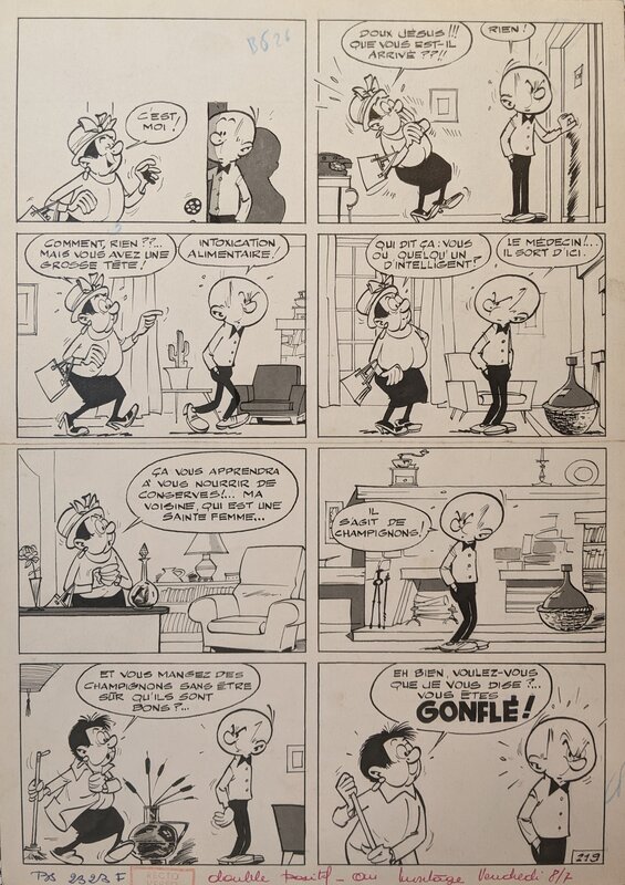 Maurice Tillieux, César et Ernestine, Un gars gonflé (gag #219) - Comic Strip