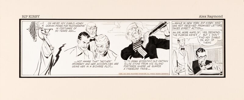 Alex Raymond, Rip Kirby (Daily Comic Strip) - Planche originale