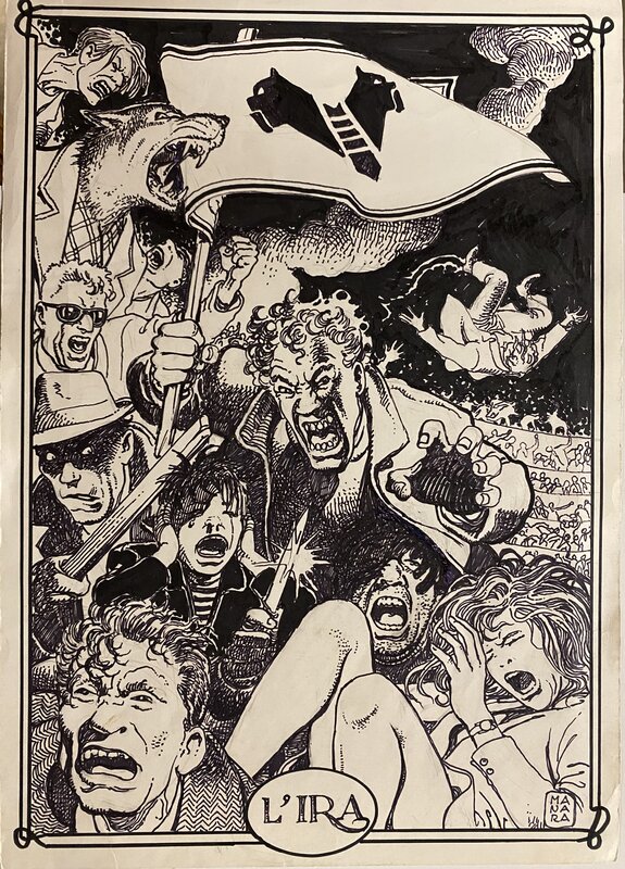 La Colère par Milo Manara - Planche originale