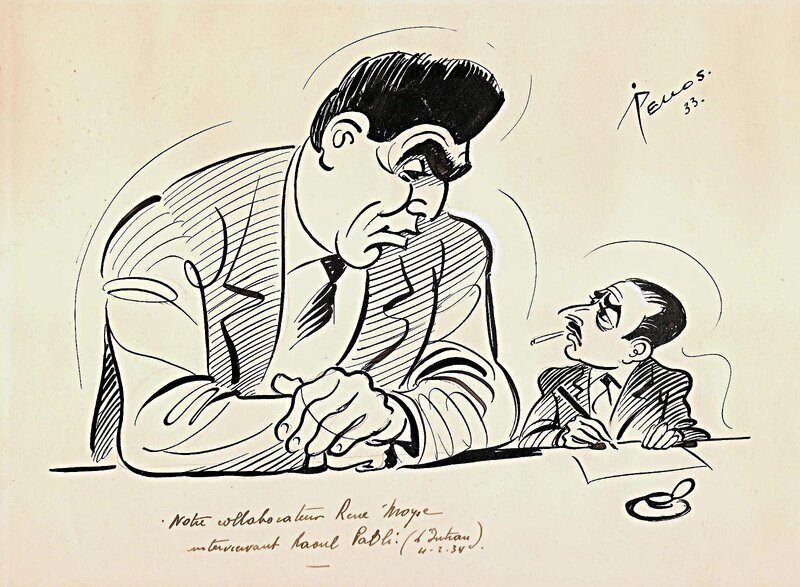 Carricatures d'avant guerre par Pellos - Illustration originale