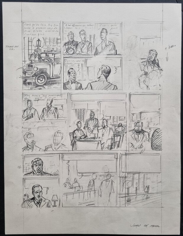 Johan De Moor, Edgar Pierre Jacobs, Blake et Mortimer - planche - crayonne - Œuvre originale