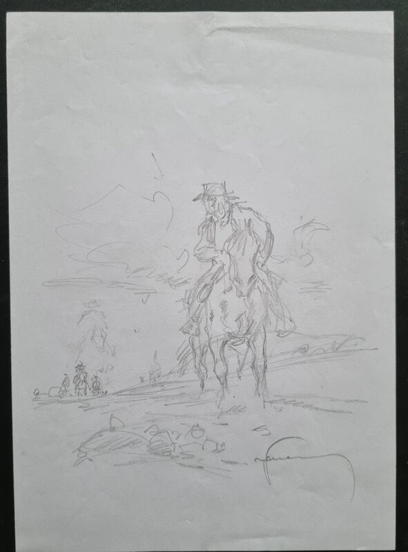 Hermann, Comanche T10 - projet de couverture - crayonne - Couverture originale