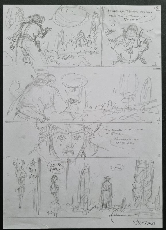 Hermann, Duke T2 - crayonné planche - Planche originale