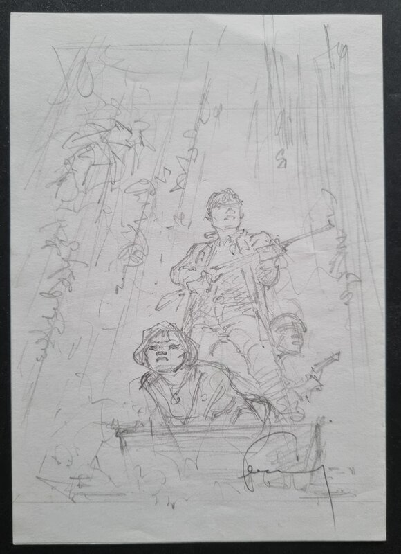 Hermann, Jeremiah T8 - projet de couverture - crayonne - Couverture originale