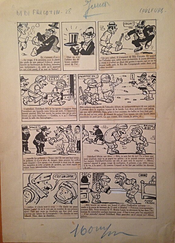 Pierre Lacroix, Bibi Fricotin n'a peur de rien (Planche 28 / 1947) - Planche originale