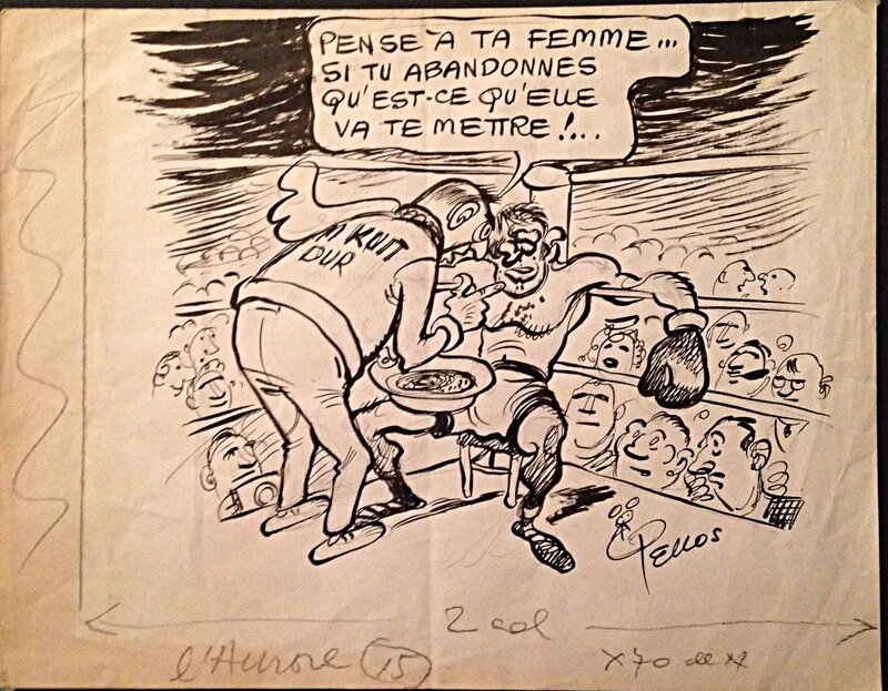 Les Boxeurs 1 (Pellos 1957) - Original Illustration