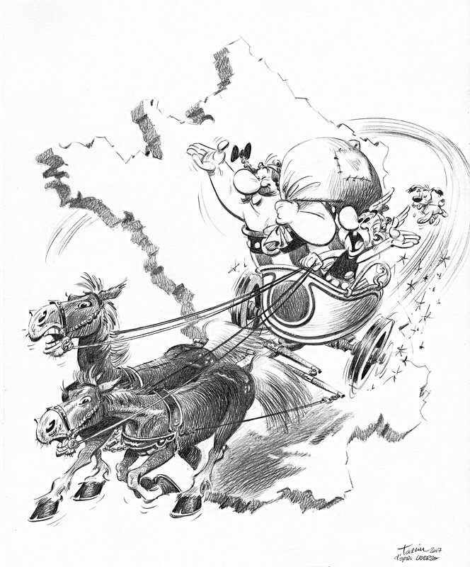 Fabrice Tarrin, Albert Uderzo, René Goscinny, Version crayonnée d'Astérix - Couverture originale